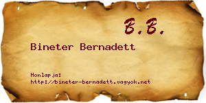 Bineter Bernadett névjegykártya